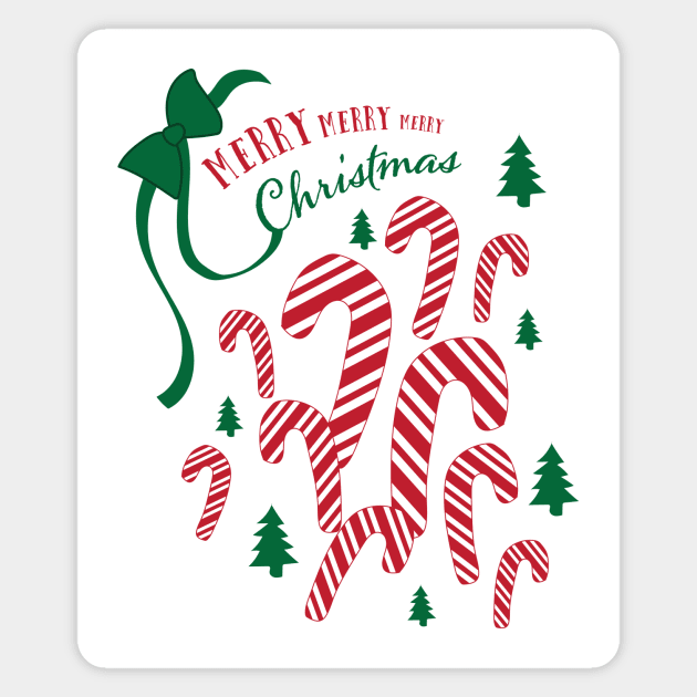 Candy Cane Merry Christmas! Magnet by kristinbell